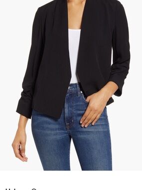 Halogen XXL Black Women's Open-Front Blazer